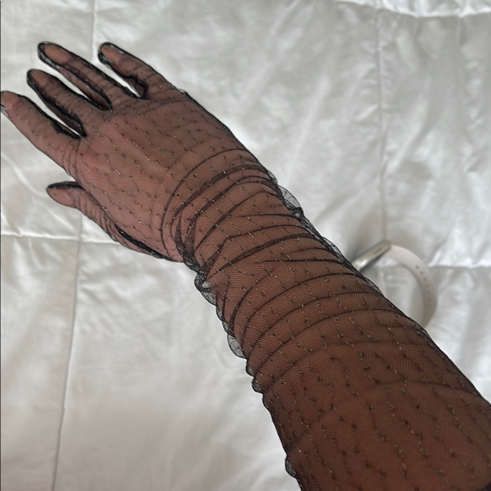 Elegant Black Sheer Gloves